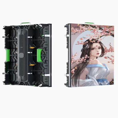 อลูมิเนียม 3840hz Outdoor Screen Rental P2.976 500*500 Panel Hard Link Front Fixing Curve LED Screen ภาพที่ติดตั้งอยู่ด้านหน้า