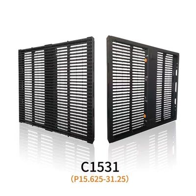 สกรีนโปร่งใส LED P3.91-7.82mm 3840hz Mesh สกรีน LED 1000 * 500mm นอก